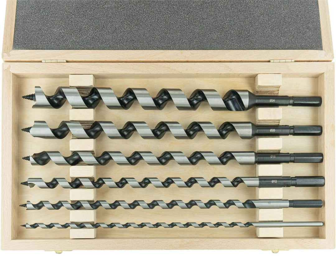 ENT 41202 Schlangenbohrer Set 6-teilig WS, Durchmesser (D) 6-10-12-16-20-24 mm, NL 250 mm, GL 320 mm