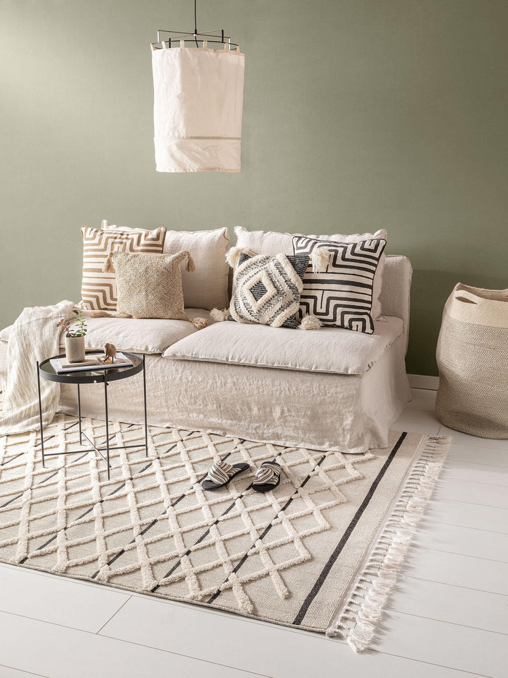 benuta TRENDS Kurzflor Teppich OYO Cream 80x150 cm - Moderner Teppich für Wohnzimmer 80 cm x 150 cm