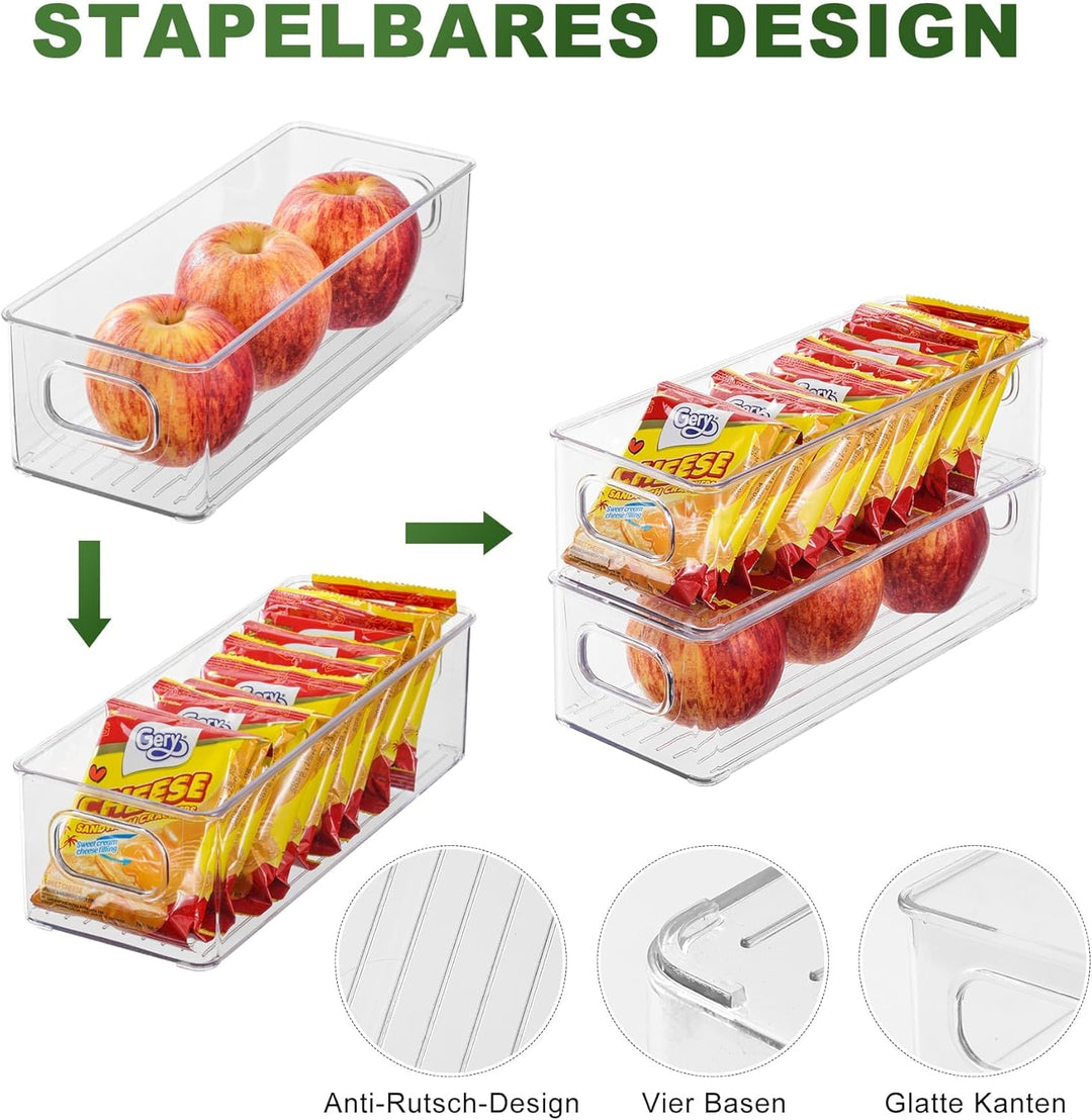 2er Pack Kühlschrank Organizer Aufbewahrung Boxen Set, Fridge Organizer Schublade Ordnungssystem Sta