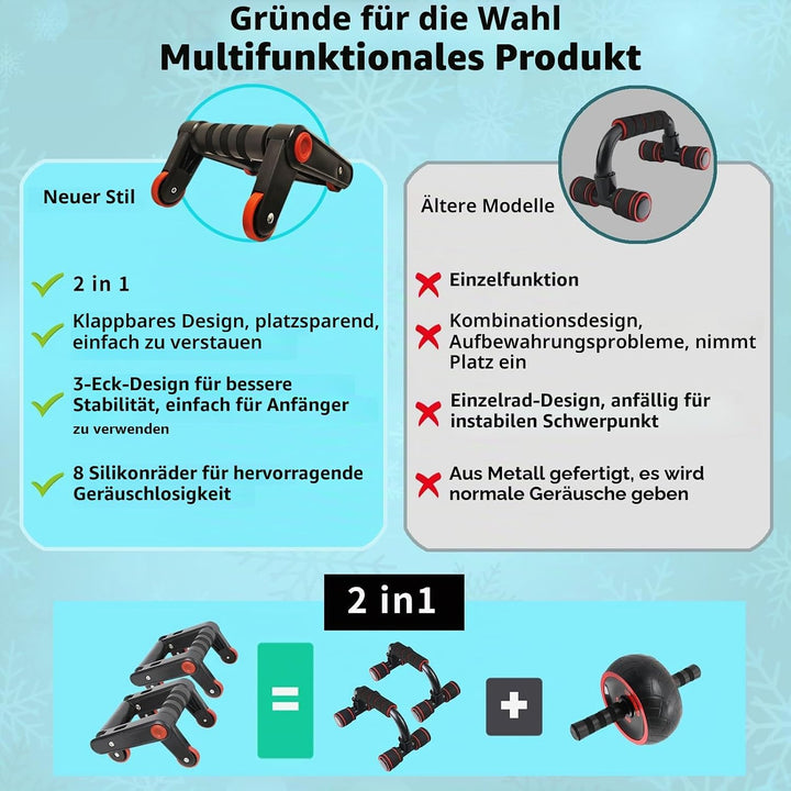 Springseil, Speed Rope Verstellbar mit Hautfreundlichen Schaum Griffe, Faltbare Liegestützgriffe mit
