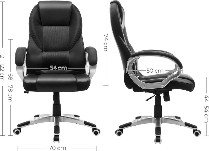 SONGMICS Bürostuhl Chefsessel Drehstuhl Computerstuhl Sitzhöhenverstellung office Stuhl Polsterung,