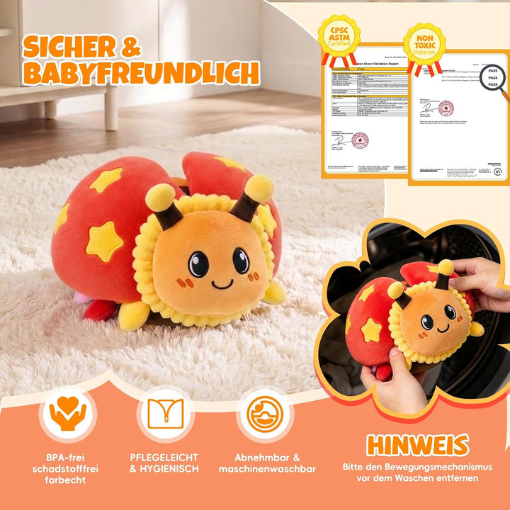 SAIMAND Baby Spielzeug 6-12 Monate Marienkäfer – Krabbelspielzeug mit Musik, 40 Kinderliedern & Aufn