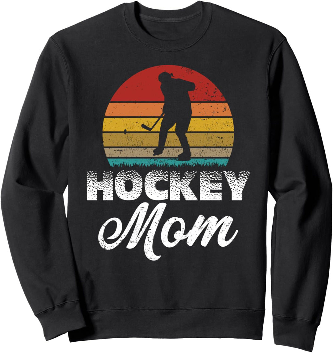 Retro Hockey Mom Distressed Grafik Wintersport Eishockey Sweatshirt
