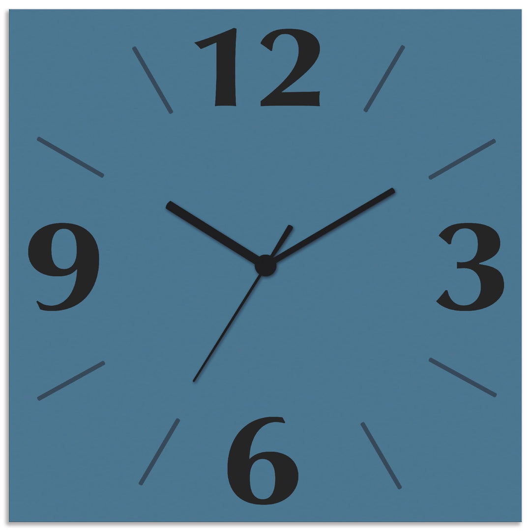 ARTLAND Wanddeko Wanduhr ohne Tickgeräusche Alu Quarzuhr 30x30 cm Quadratisch Lautlos 4 Ziffern Farb