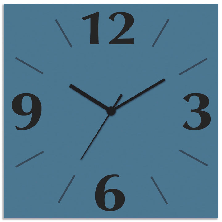 ARTLAND Wanddeko Wanduhr ohne Tickgeräusche Alu Quarzuhr 30x30 cm Quadratisch Lautlos 4 Ziffern Farb
