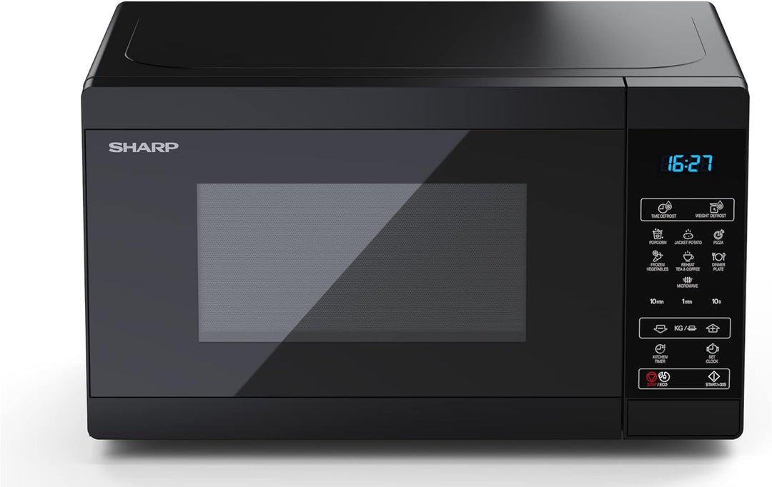 SHARP MS02EB Mikrowelle (Mikrowelle: 800W, 11 Leistungsstufen, Auftaufunktion, Abmessungen: 440x258x