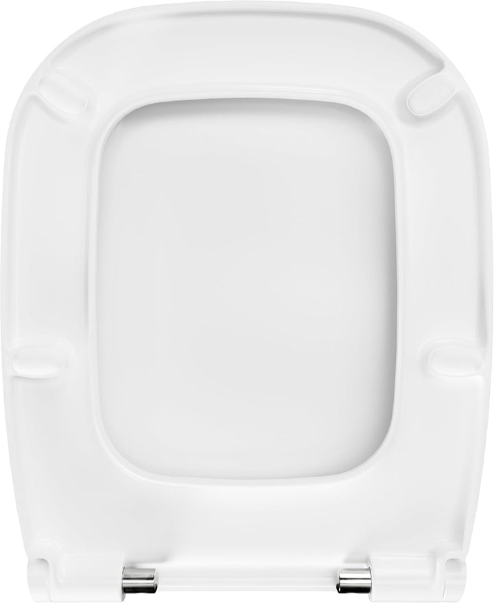 LUVETT® D260 Toilettendeckel mit Absenkautomatik D Form Weiss - SoftClose Klodeckel Abnehmbar - Klob
