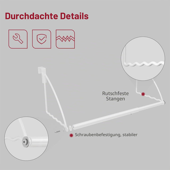 Tajsoon Türüberhängendes Kleiderbügelregal, Verstellbar & Erweiterbar, für Handtücher und Mäntel, Ha