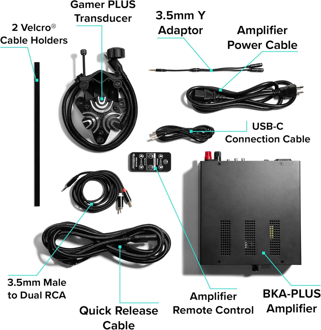 ButtKicker Gamer plus - Schwarz - Haptisches Simracing-Kit für PC mit 90-Watt-Verstärker - Rennsport