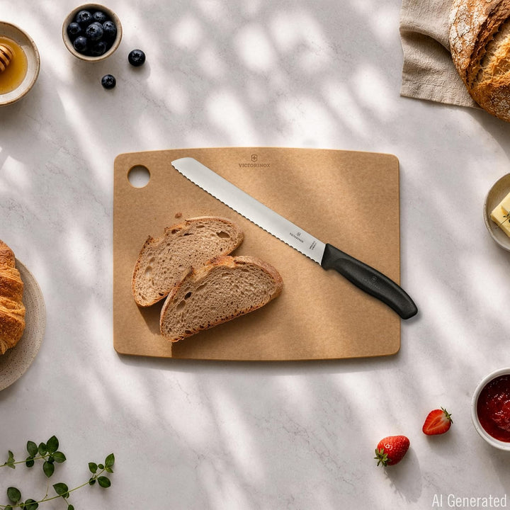 Victorinox, Swiss Classic, Profi Brotmesser, Extra Scharfe Klinge, Wellenschliff, 21 cm, Robuster Ku