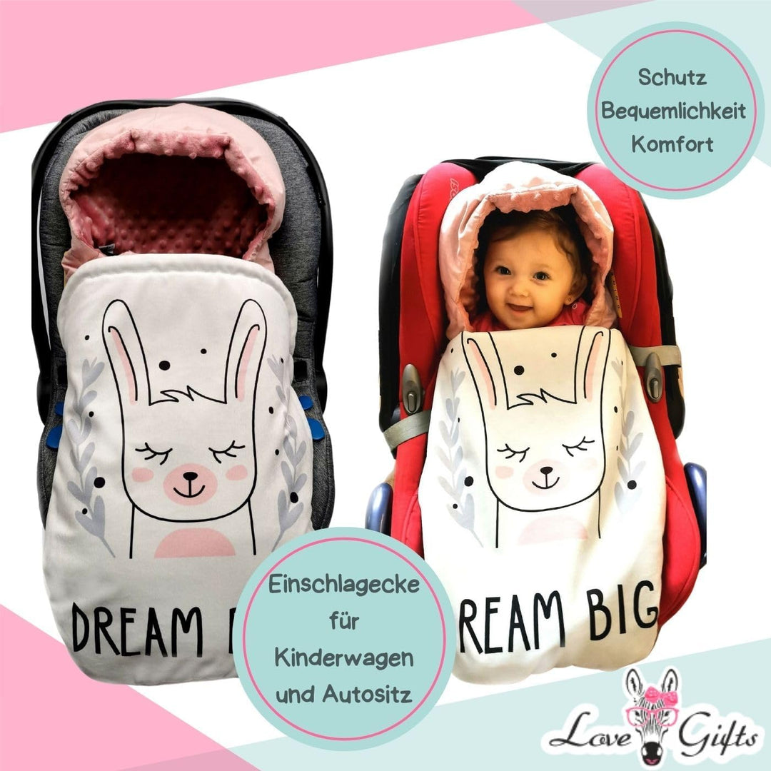 Love Gifts® Einschlagdecke Babyschale 80 * 85 cm, Baby Erstausstattung für Autositz, Kuscheldecke fü