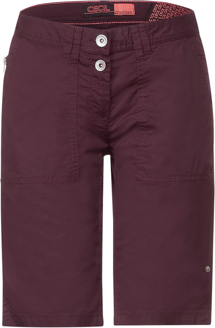 Cecil Damen Baumwollshorts 36W Wineberry Red, 36W Wineberry Red