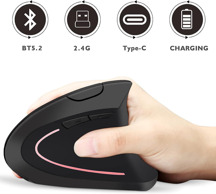 2.4G Wireless Vertikale Ergonomische, Wiederaufladbar, Optische Maus Vertical Ergonomic Optical Mous