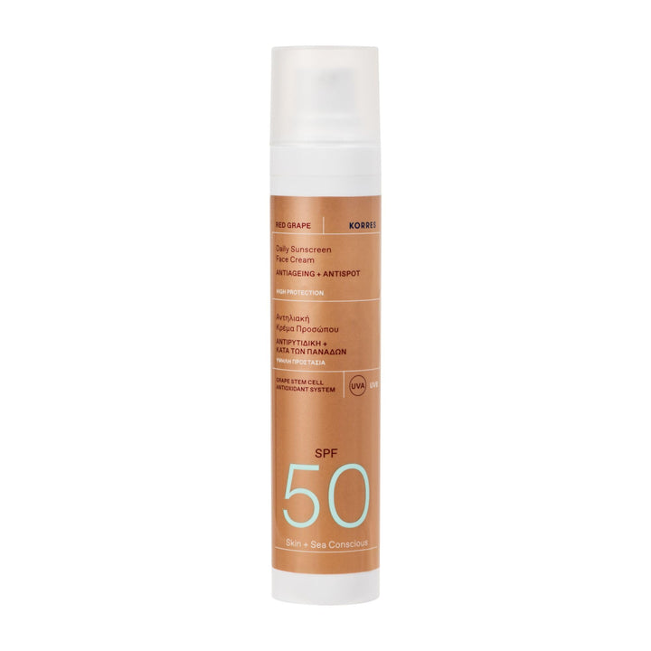 KORRES RED GRAPE Sonnencreme fürs Gesicht, LSF 50, dermatologisch getestet, mit Anti-Aging Wirkung,