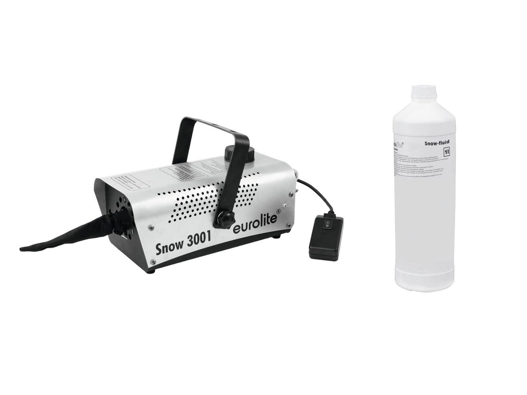 EUROLITE Set Snow 3001 Schneemaschine + Schneefluid 1l | Kraftvolle Mini-Schneemaschine inklusive 1l