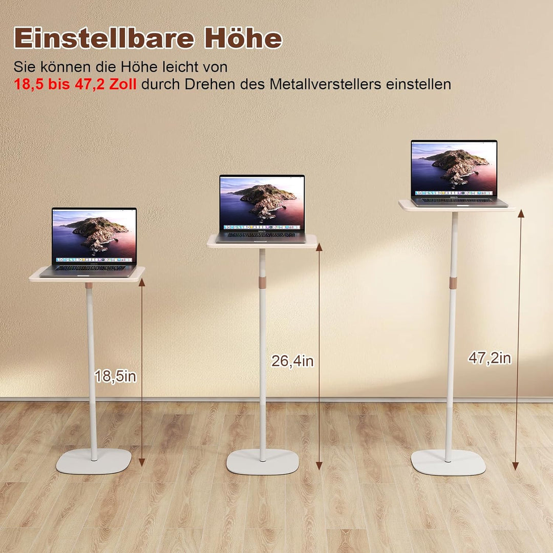 DFENG Stehpult Höhenverstellbar Schreibtisch Mobiler Stehtisch mit 46–120cm Laptop Ständer, Beweglic