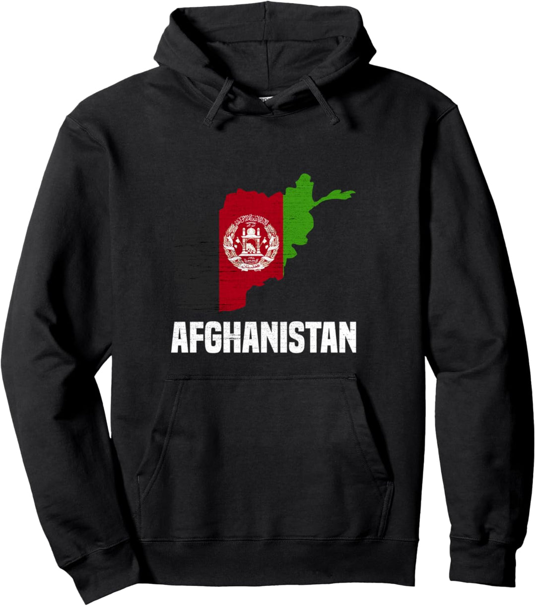 Afghanische Flagge Länderumriss Afghanistan Pullover Hoodie