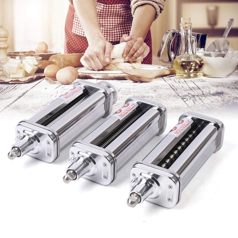 Pastaaufsatz Nudelaufsatz Küchenmaschine Mixer Edelstahl Zubehör 8 Variable Dickeneinstellungen für