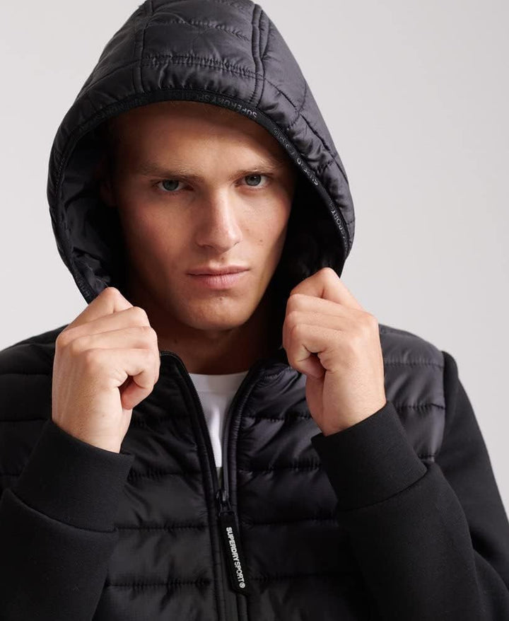 Superdry Herren Core Gymtech Hybrid-Sport-Sweatshirts M Schwarz, M Schwarz