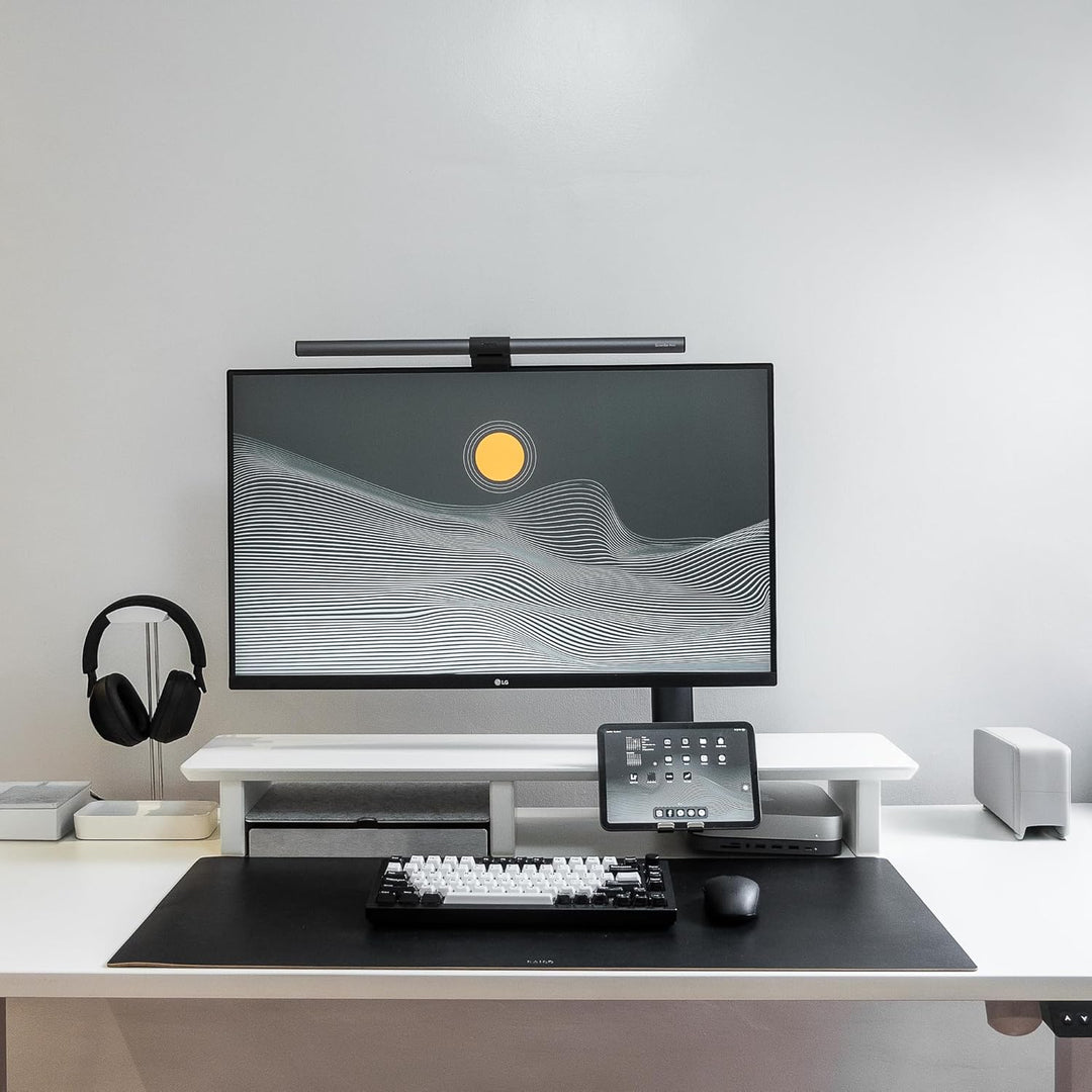 Raico Schreibtischregal Cockpit-Monitorständer, ergonomischer Dual-Screen-Setup-Riser Schreibtisch-O