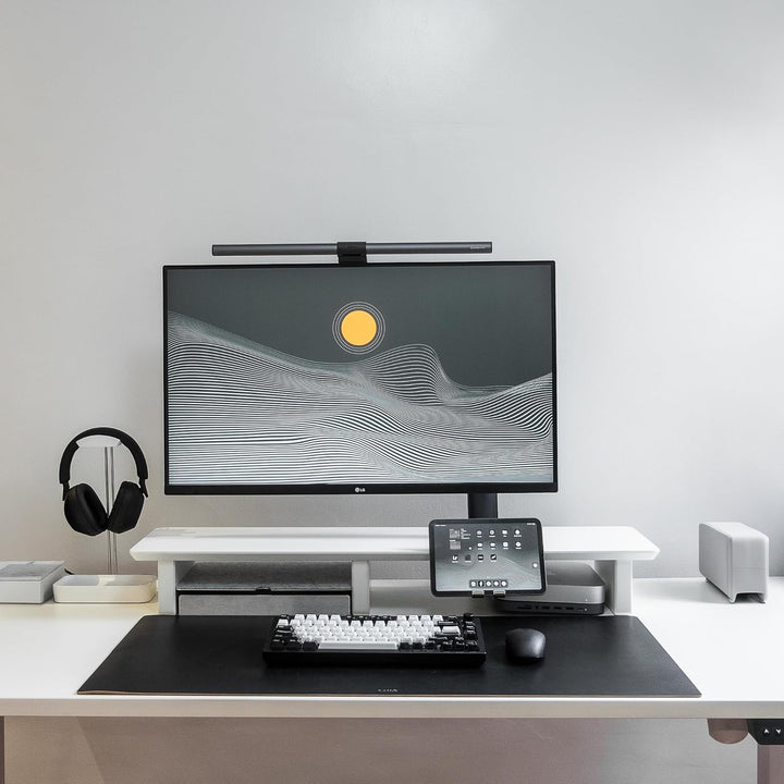 Raico Schreibtischregal Cockpit-Monitorständer, ergonomischer Dual-Screen-Setup-Riser Schreibtisch-O