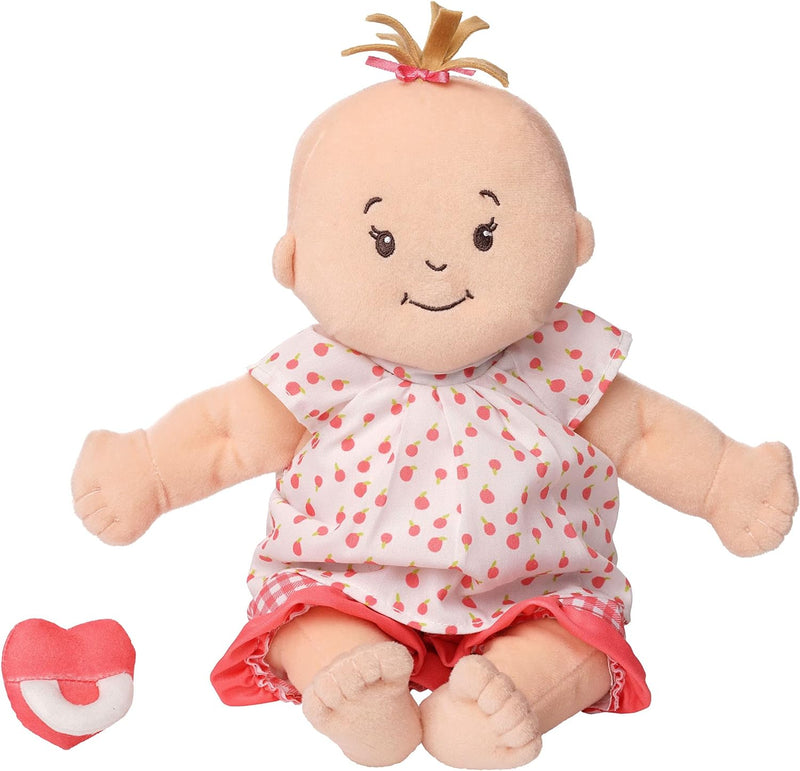 MANHATTAN TOY Baby Stella Pfirsich mit hellbraunem Haar Weiche erste Babypuppe ab 1 Jahr, 38,1 cm
