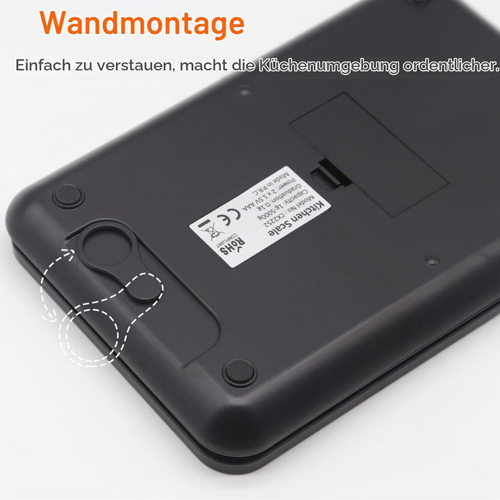 Elektronische Kaffeewaage, 5kg/0.1g Multifunktionale Küchenwaage Digital, Digitale Küchenwaagen Wand