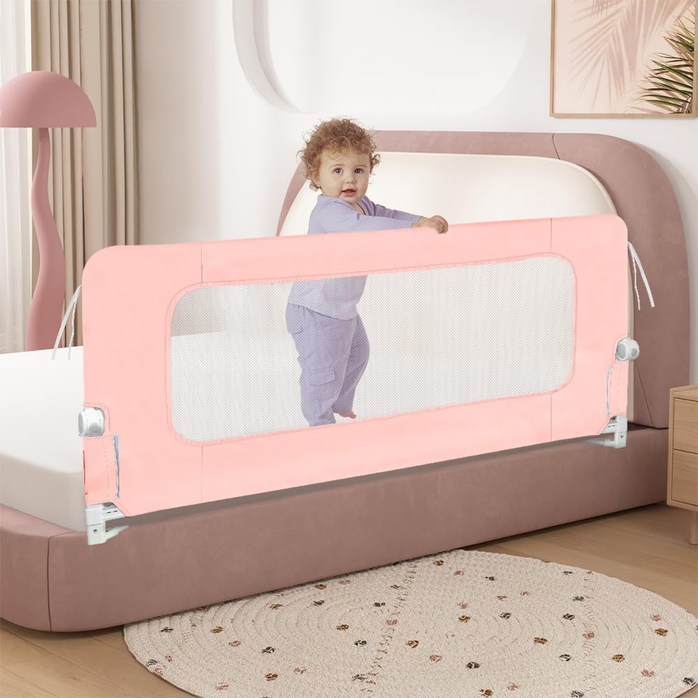 OHMG Bettgeländer,Sicherheitsgitter für Kinder,Sicherheitsgitter für Bett,höhenverstellbar,tragbar,B
