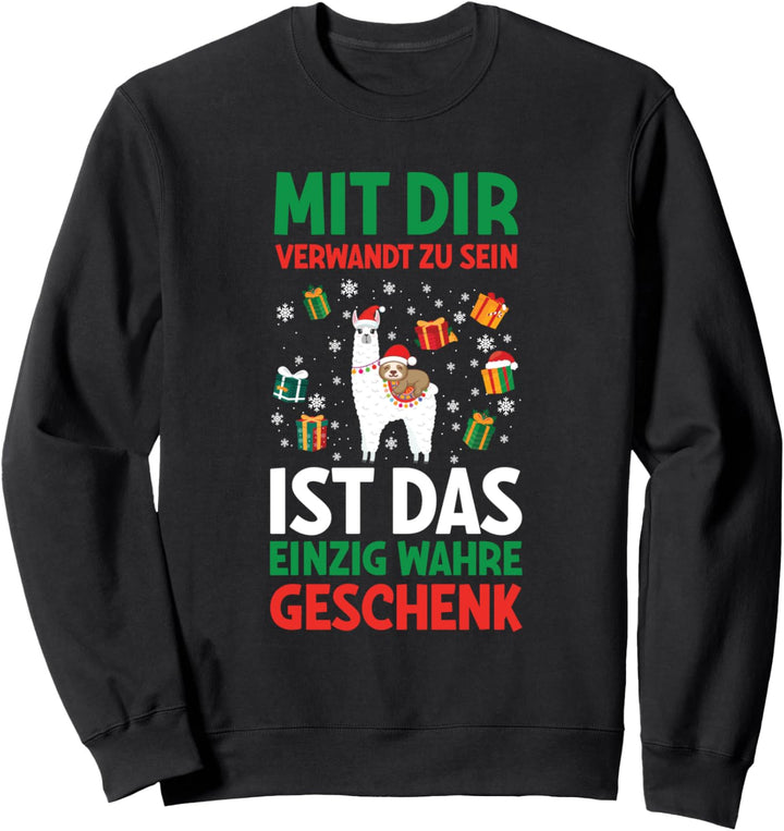 Weihnachten Familie Mit Dir Verwandt Zu Sein Lama Faultier Sweatshirt