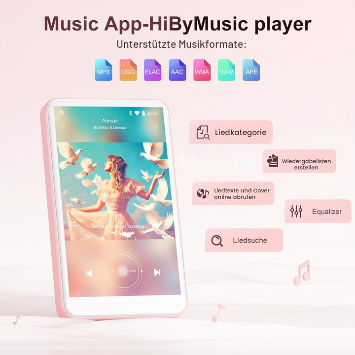 MP3 Player mit Bluetooth und WiFi, Oilsky 80GB Tragbarer MP3 Musikplayer mit Spotify, Audible, Deeze