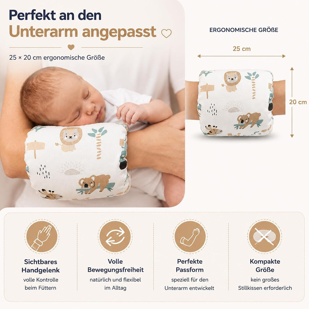 Stillkissen klein Breastfeeding und Nursing Pillow für unterwegs 20 cm - Stillmuff Armkissen und Lag