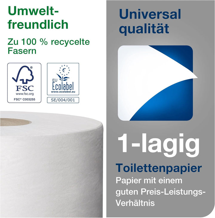 Tork 110163 Mini Jumbo Toilettenpapier in Advanced Qualität für das Tork T2 Mini Jumbo Toilettenpapi