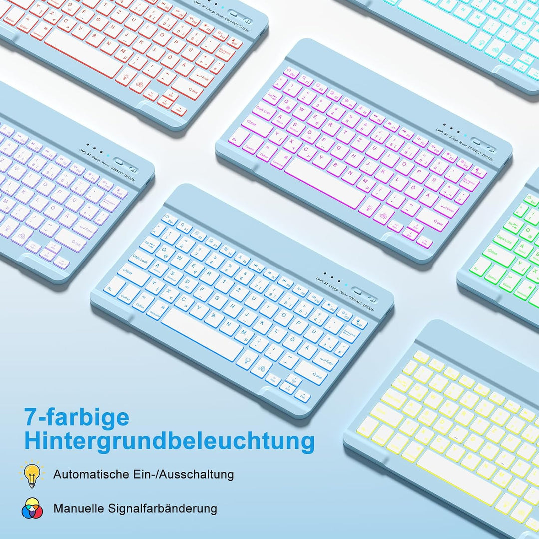 MMK Hülle mit Tastatur für iPad 10 Generation 2022(11/10.9 Zoll)/A16 11 Generation 2025, Abnehmbare