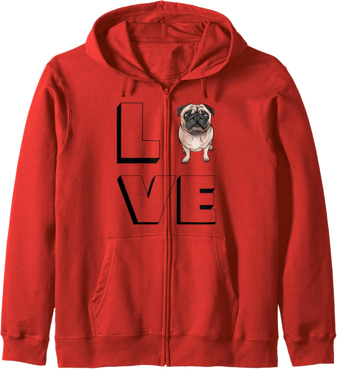 Mops Mama I Love My Pug Love Kapuzenjacke