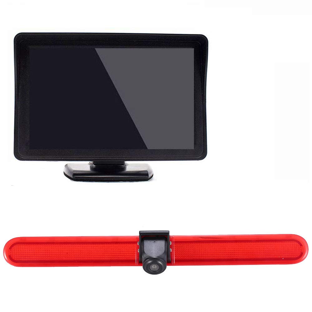 Transporter 4.3" TFT LCD Monitor+Bremslicht Rückfahrkamera Wasserdicht Rückfahrsystem für VW T5 Mult