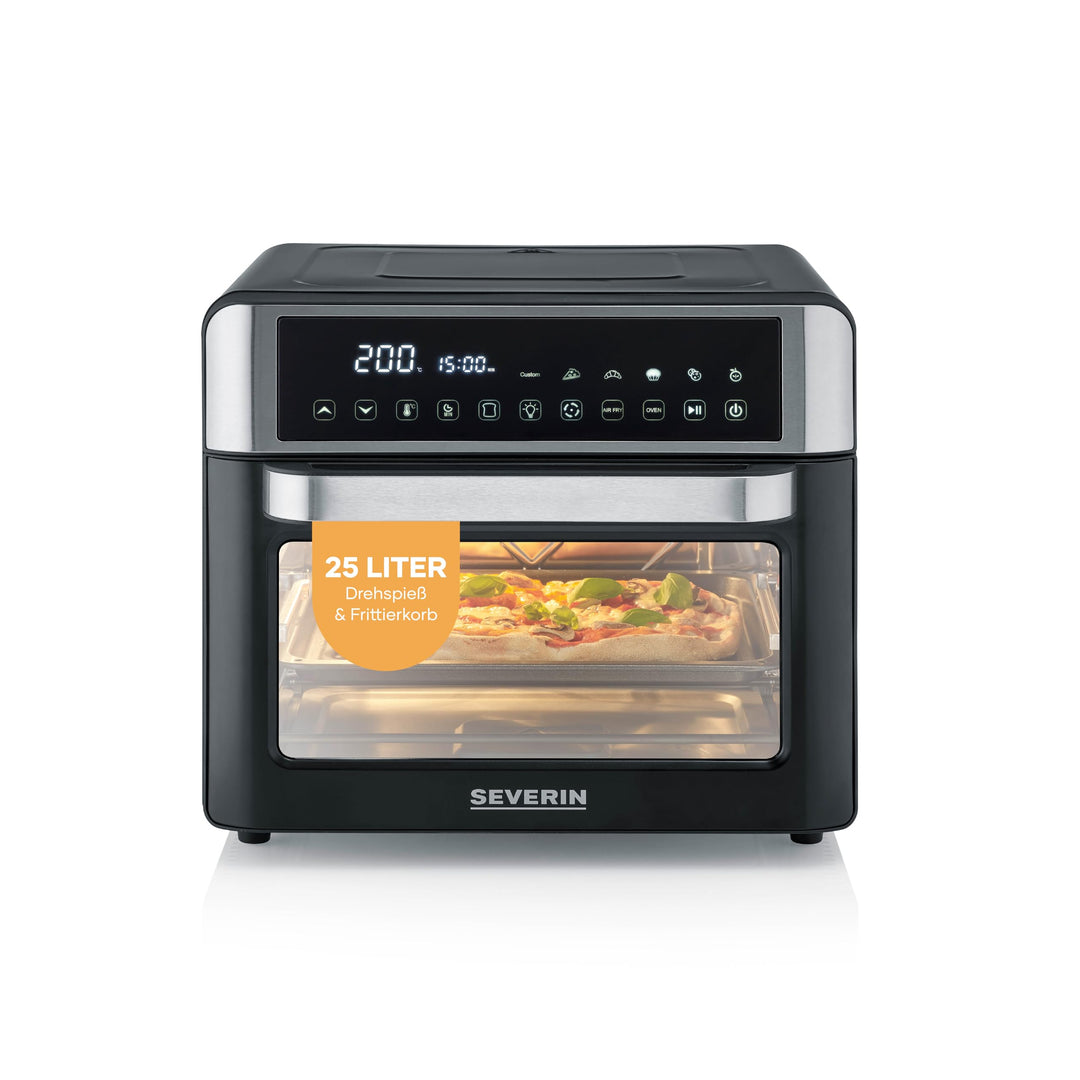 SEVERIN 2-in-1 Toastofen & Heissluftfritteuse, Air Fryer, 25 L, mit LED-Display, Timer & 12 Auto-Pro