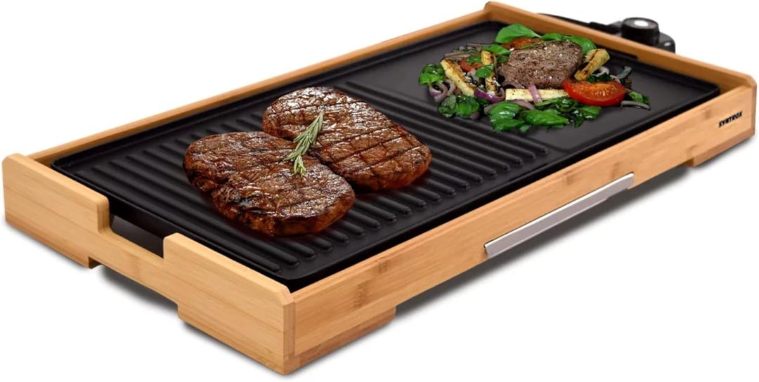 Syntrox Germany Elektrogrill Plancha Splendira, Tischgrill, 2200 Watt, Kontaktgrill, Grillplatte, Ca