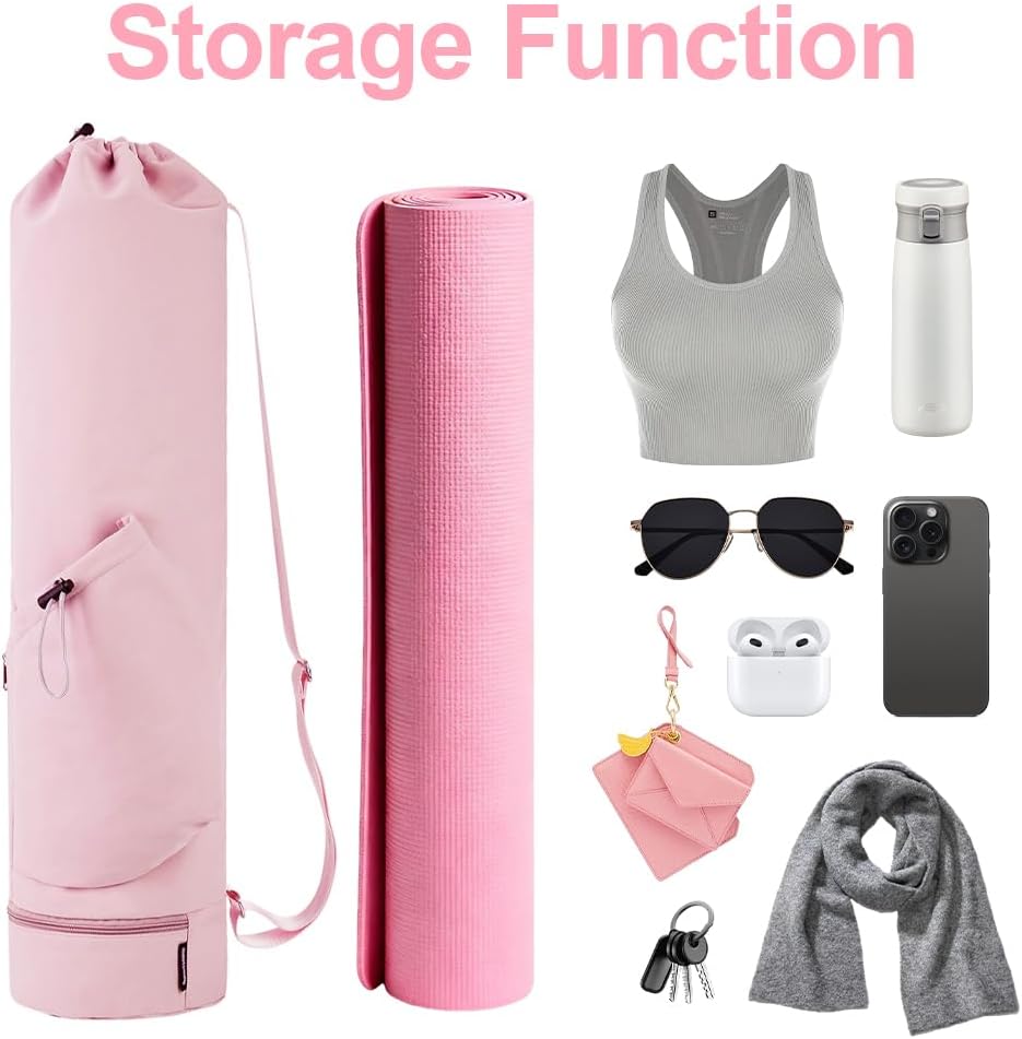 Yogatasche, Yogamatte Tasche mit Nassfach und Flaschentasche, Verstellbarer Schultergurt Gym Yoga Ta