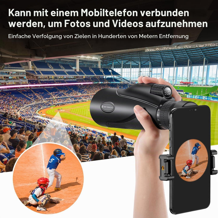 K&amp;F Concept 8-32X50 HD Monokular Teleskop Kontinuierlicher Zoom mit Mobiltelefonclip für Vogelbeobac