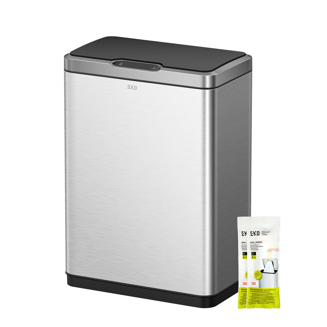 EKO Mirage Mülleimer mit Sensor, Mülleimer 2 Fächer 2 x 20L, Automatischer Küchenmülleimer, 2 Kunsts