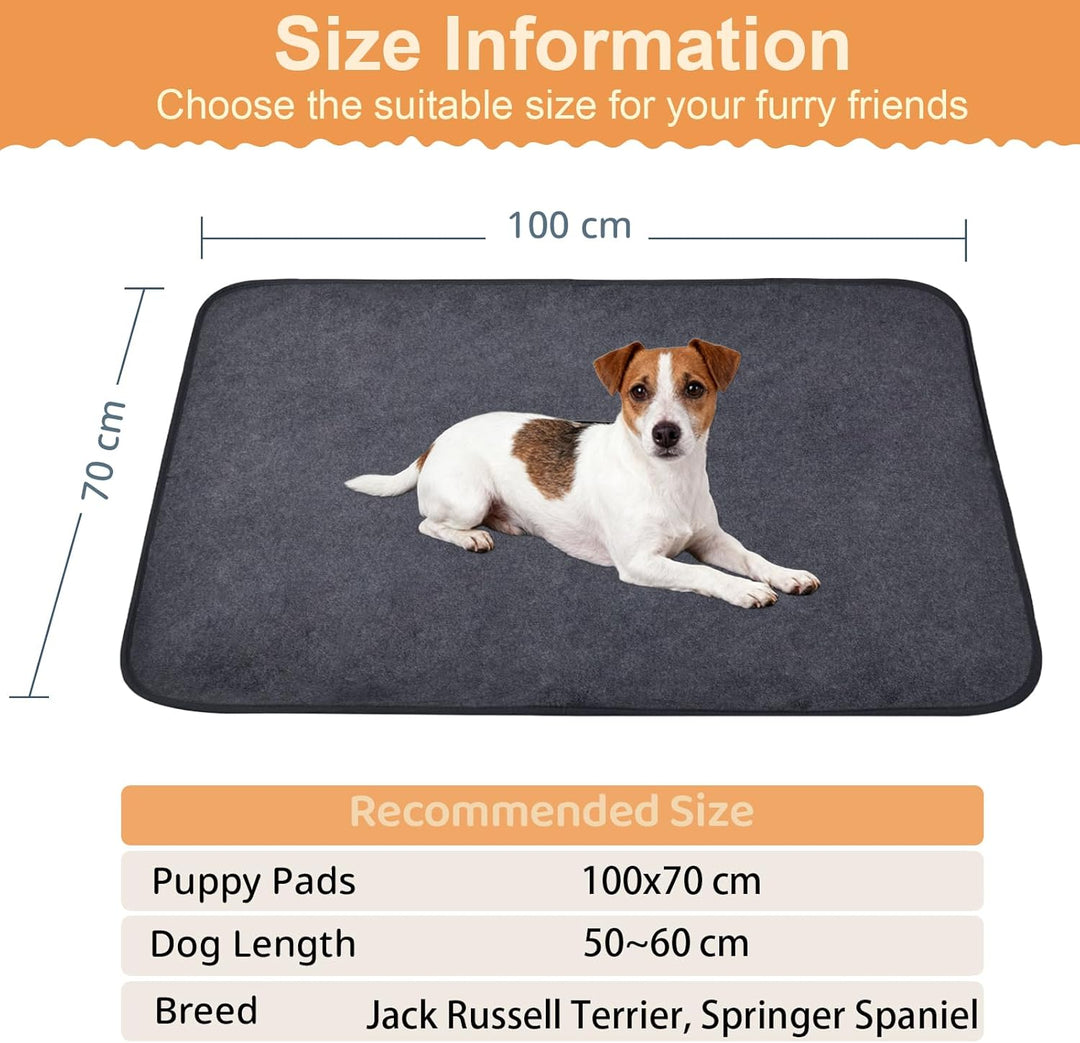 Inkontinenzunterlage Waschbar, 2er Set 100x70 cm Hundedecke Wasserdicht PIPI Matten für Hunde, Welpe