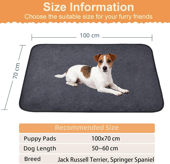 Inkontinenzunterlage Waschbar, 2er Set 100x70 cm Hundedecke Wasserdicht PIPI Matten für Hunde, Welpe