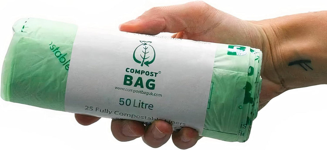 The Compost Bag Company 50 Liter x 25, kompostierbare 50-Liter-Müllbeutel, biologisch abbaubare Müll