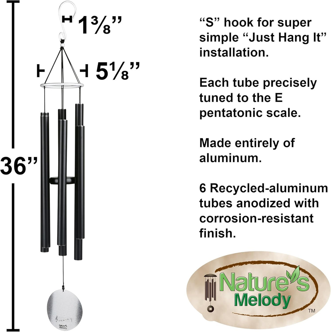 NATURE'S AT36BK MELODY - Aureole Tunes Klangspiel ca. 36 Zoll/ca. 91 cm, schwarz 36 Inch (91
