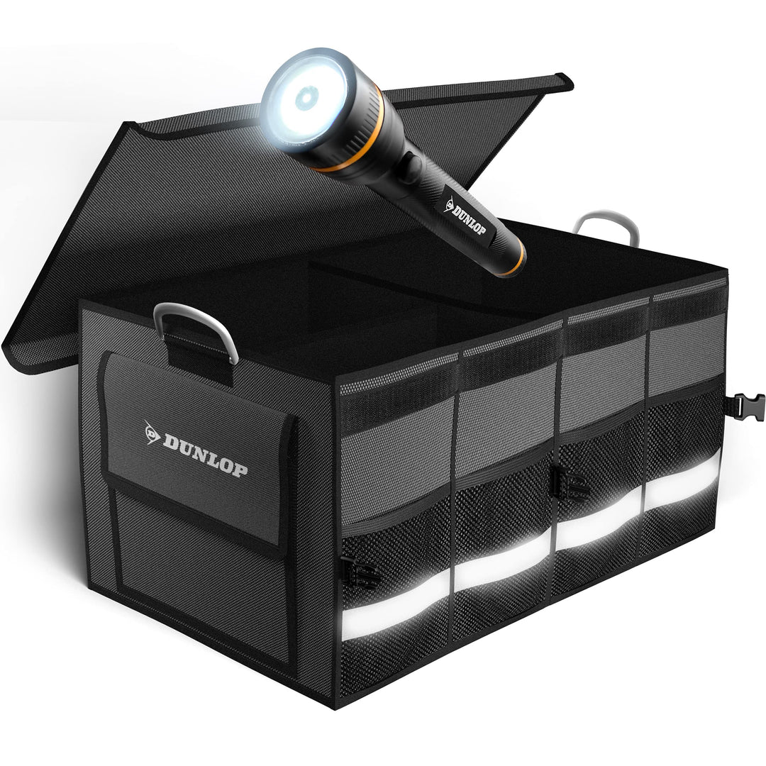 Dunlop Kofferraumtasche Auto Kofferraum Organizer - Hochfeste faltbare Auto Organizer Box mit Notfal