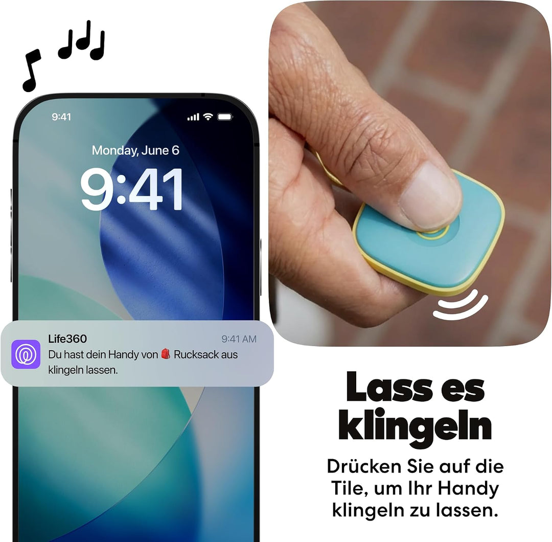 Tile by Life360 Mate - Bluetooth-Tracker, Schlüssel- und Gegenstandsfinder für Schlüssel, Taschen un