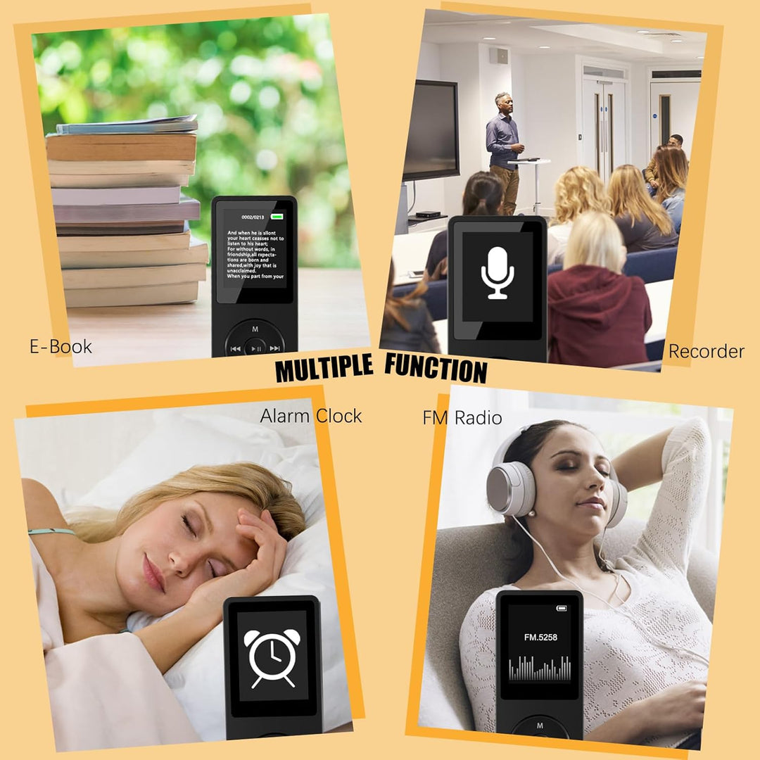 MP3-Player mit Bluetooth und Lautsprecher, 32 GB MP3-Musik-Player, Speichererweiterung bis zu 128 GB