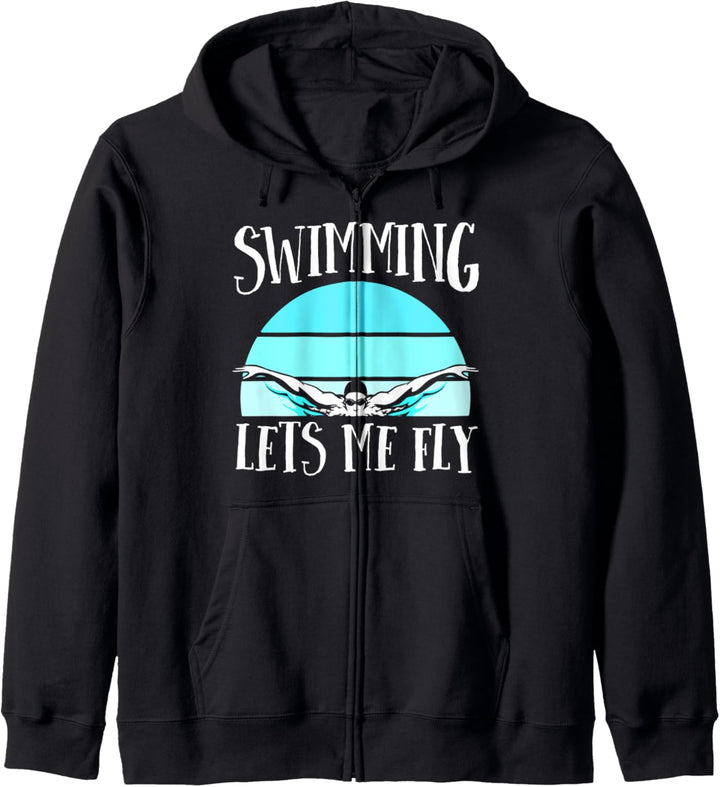 Swimming Lets My Fly Swim Team Shirt Women Swimmer Gift Kapuzenjacke