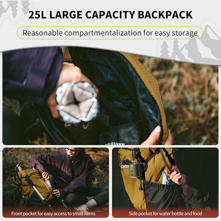 Naturehike Wanderrucksack 25L/35L Herren Damen Reiserucksack Wasserdichter Trekkingrucksäcke für Out