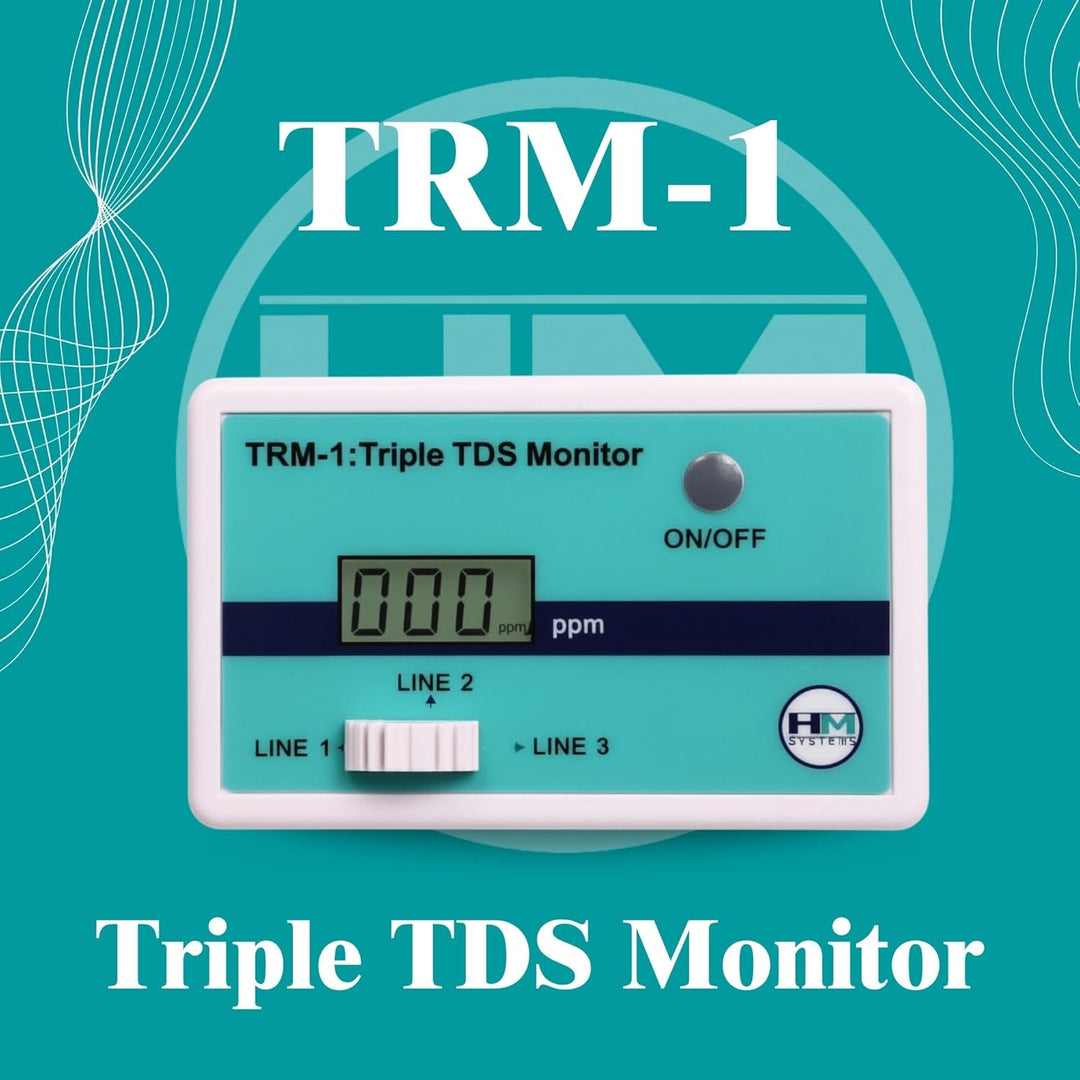 HM Digital Dreifacher Inline-RO/DI TDS Monitor mit 6,35 mm T-Armaturen